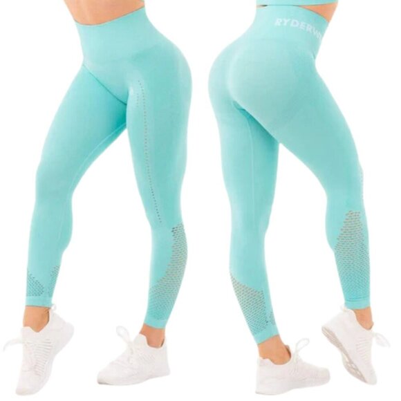 Ryderwear Seamless Staples Leggings - Aqua Marl, Size Small - Picture 1 of 13